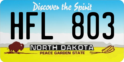 ND license plate HFL803