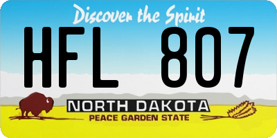 ND license plate HFL807