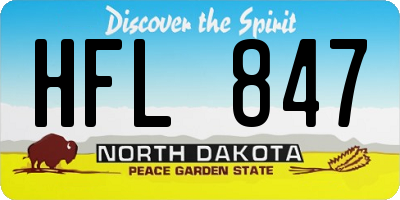 ND license plate HFL847