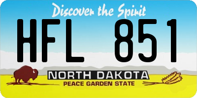 ND license plate HFL851