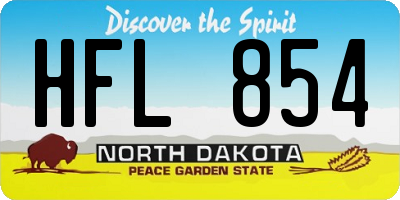 ND license plate HFL854