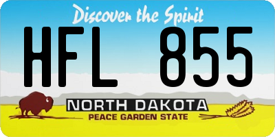 ND license plate HFL855