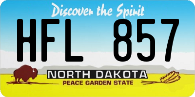 ND license plate HFL857
