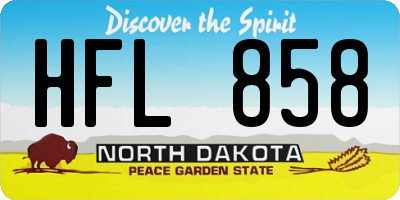 ND license plate HFL858