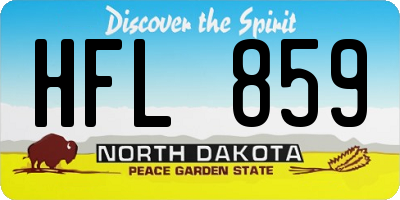 ND license plate HFL859