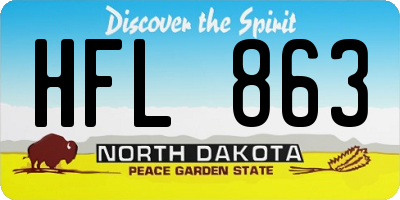 ND license plate HFL863