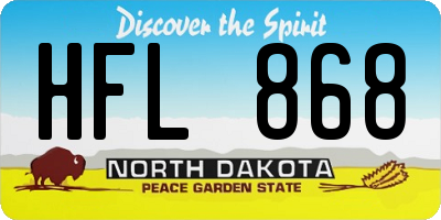 ND license plate HFL868