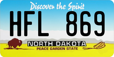 ND license plate HFL869