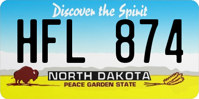 ND license plate HFL874