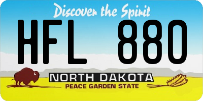 ND license plate HFL880