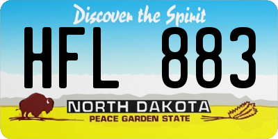 ND license plate HFL883