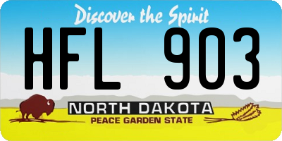 ND license plate HFL903