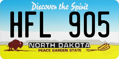 ND license plate HFL905