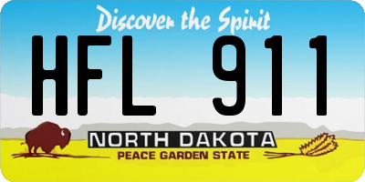 ND license plate HFL911