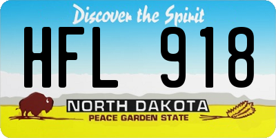 ND license plate HFL918