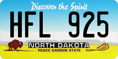 ND license plate HFL925