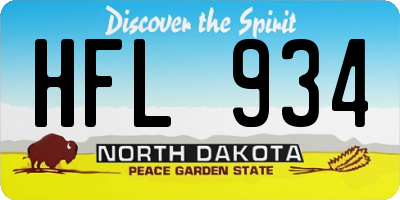ND license plate HFL934