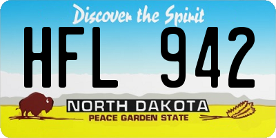 ND license plate HFL942