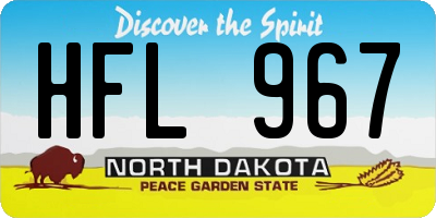 ND license plate HFL967