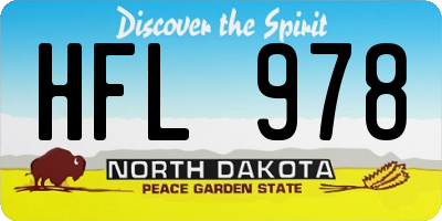 ND license plate HFL978