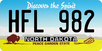ND license plate HFL982