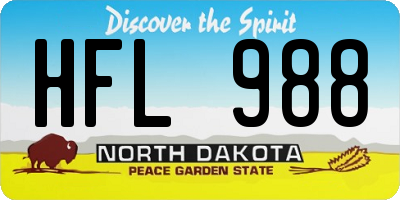 ND license plate HFL988