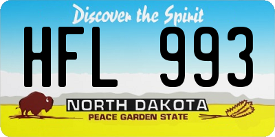 ND license plate HFL993