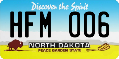 ND license plate HFM006
