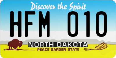 ND license plate HFM010