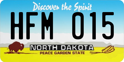 ND license plate HFM015