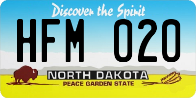ND license plate HFM020