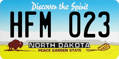 ND license plate HFM023