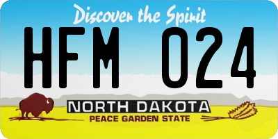 ND license plate HFM024