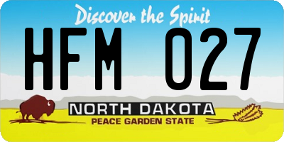 ND license plate HFM027