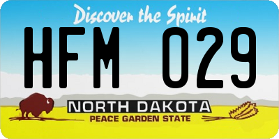 ND license plate HFM029