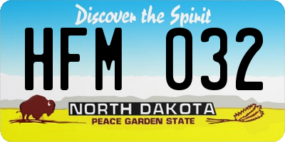 ND license plate HFM032