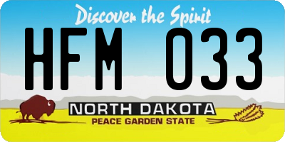 ND license plate HFM033