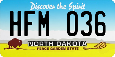ND license plate HFM036