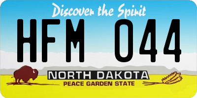 ND license plate HFM044