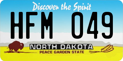 ND license plate HFM049