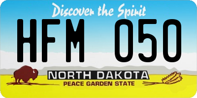 ND license plate HFM050
