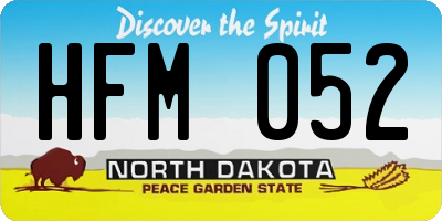 ND license plate HFM052