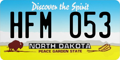 ND license plate HFM053