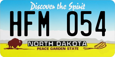 ND license plate HFM054
