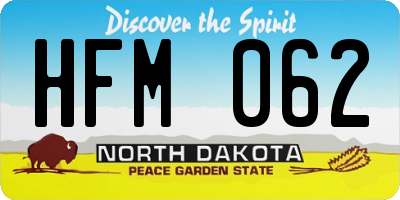 ND license plate HFM062
