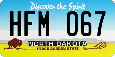 ND license plate HFM067