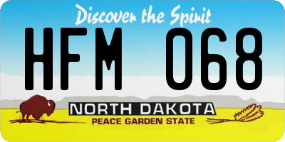 ND license plate HFM068