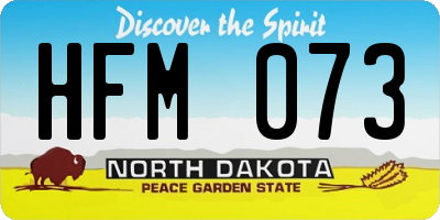 ND license plate HFM073