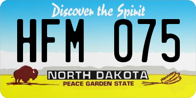 ND license plate HFM075