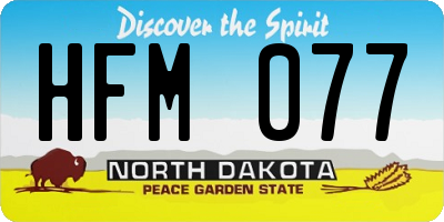 ND license plate HFM077